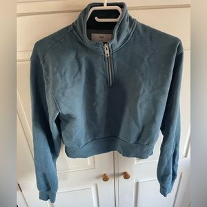 TNA 1/4 zip cropped sweater